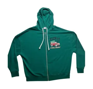 Ford Bronco Zip Hoodie Womens Large Green Holiday Logo Relaxed‎ Greyson Threads thumbnail 1