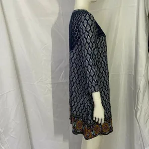Altar'd State Size L Navy Blue Print‎ Lace Detail thumbnail 2