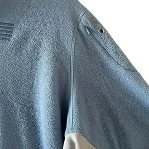 Lands’ End ¼ ZIP Fleece Blue Gray Long Sleeves Soft Cozy Unisex Jacket 3X #1308 thumbnail 8