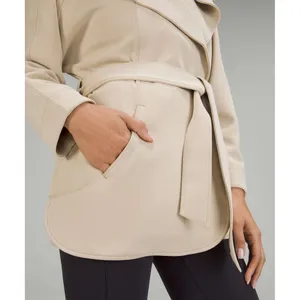 Lululemon Softstreme Belted Wrap Jacket Coat Trench Beige M/L LW3EZIS thumbnail 3