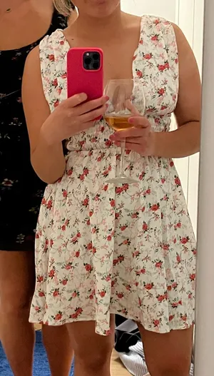 White floral dress Size M thumbnail 1