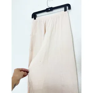 NWT Bohme Avery Crinkle Joggers Oatmeal Size Small Bohemian Balloon Leg Cotton thumbnail 14