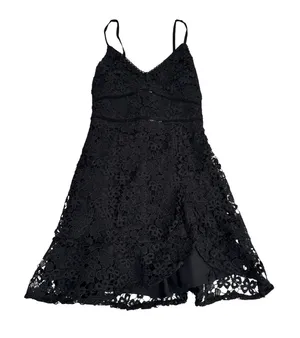 NWT‎ Abercrombie & Fitch Black Floral Lace Mini Dress Smocked Back Small P thumbnail 1