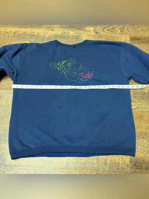 Vintage 90s POOH Disney Tigger Sweatshirt Womens XL Embroidered Navy Blue thumbnail 5