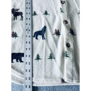 Vtg Artisans Sunschein Designs Winter Rabbits Snow Nature AOP Sweatshirt Size M thumbnail 6