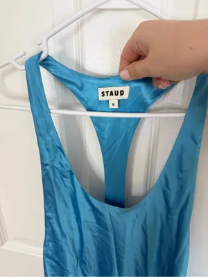 Staud Juanita Dress in Pool 6 thumbnail 10