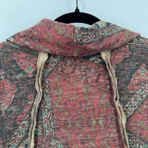 NorthStyle Size L Patchwork Paisley Cowl Neck Tunic Dress Boho Artsy 3/4 Sleeve thumbnail 4