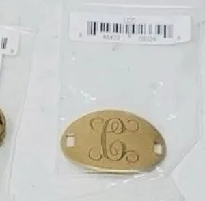 “C” Beaucoup Designs Jewelry The Laiton Collection Brass Initial Letter Charm thumbnail 2
