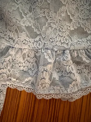 And Now This Light Blue Lace Ruffle Peplum Blouse thumbnail 6