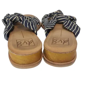 DV8 Dolce Vita Navy White Striped Knot Slide Wedge Sandals Size 9 thumbnail 6