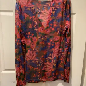 NATURAL LIFE Vibrant Floral Sheer Blouse thumbnail 3