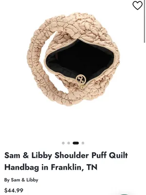 Sam & Libby • Shoulder Bag • Puff Quilt • Tan thumbnail 3