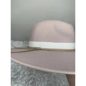 Taupe Blush Felt Rancher Hat OSFM Pink thumbnail 5