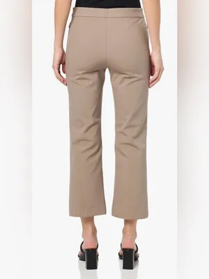 Theory Taupe Cropped Straight-Leg Pants thumbnail 2