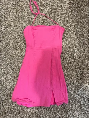 Hello Molly hot pink halter strapless mini dress thumbnail 3