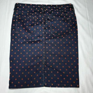 PILCRO & the Letterpress 28 Blue Denim Polka Dots Pencil Skirt Anthropologie thumbnail 8