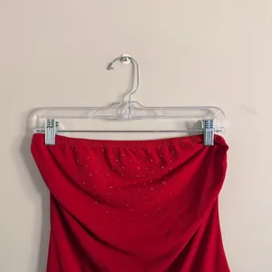 Y2k Red Judy Knapp California Bedazzled Tube Top thumbnail 3