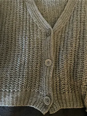 Love Ellie Cropped Button Front Cardigan Green Size XXL thumbnail 3