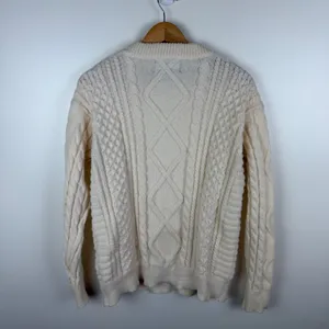 Aelfric Eden Cream Cable Knit‎ Sweater Medium Fisherman Minimalist Cozy Neutral thumbnail 3