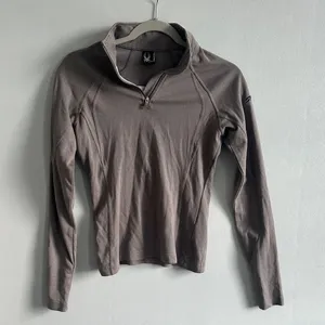 Spyder Women Quarter Zip Pullover Athletic Performance Baselayer Taupe XS thumbnail 2