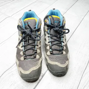 Hi-Tec Alchemy Lite Mid Waterproof Gray Blue Yellow Outdoor Hiking Boots US 7.5 thumbnail 2
