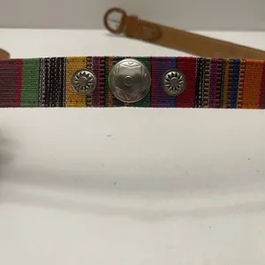 Express Multicolor Woven Concho Size Large 32 inch Leather Belt Colorful Western thumbnail 4