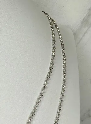 Chico's Layered Hammered Disc Rhinestone Silver Long Necklace ✨ thumbnail 10