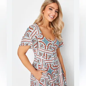 ANTHROPOLOGIE MAEVE Praslin Printed‎ Button Front Midi Dress thumbnail 9