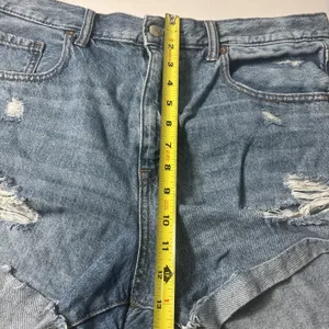 Aeropostale Mom Shorts Size 14 Light Blue‎ Ripped Distressed Cuffed Shorts thumbnail 5