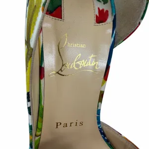 Christian Louboutin Iriza 100 Crepe Satin Floral d'Orsay Pump Size 37.5 thumbnail 13