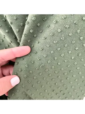 J Crew Factory Clip-Dot Dress in Green Short Sleeve Midi Size S Prarie Chic Soft thumbnail 5