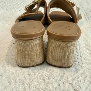 A New Day 10 raffia embellished buckle block heel sandal 3640 thumbnail 5