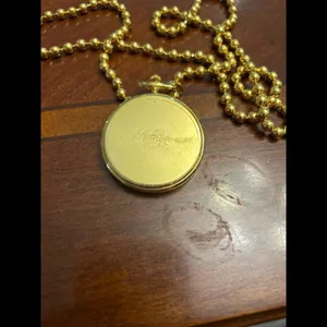 Fashion gold tone watch necklace la barom for parts untested thumbnail 2