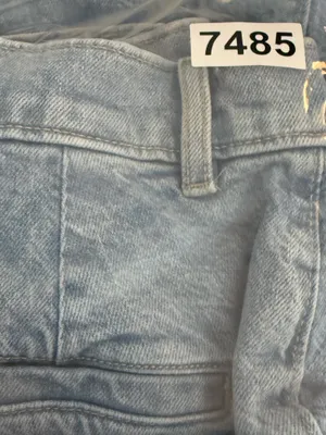 Loft Palmer Denim Wide Leg Crop Pants in Refined Blue Wash thumbnail 7
