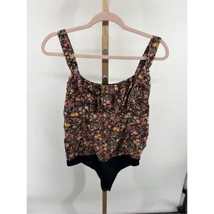 Abercrombie & Fitch Floral Smocked Bodysuit Size Large thumbnail 5