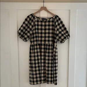 MODCLOTH x PRINCESS HIGHWAY Isabelle Dress Gingham Plaid Cotton Linen Size 10 thumbnail 5