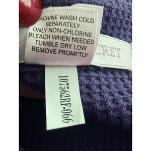 Victoria's Secret Waffle Knit Pajama Set Flannel Medium Purple Cozy New #FFF8-4 thumbnail 4