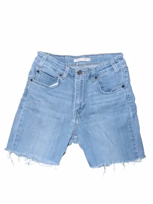 Levi’s 721 Vintage Light Blue High-Rise Skinny Bermuda Jean Shorts Size 28 thumbnail 2
