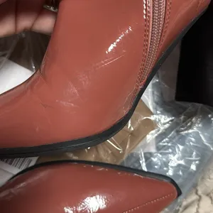 Jeffrey Campbell LA Siren Bootie Dark Rose Patent Ankle Boots Size 7 thumbnail 7