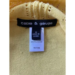 “cable & gauge” open front yellow cardigan thumbnail 4