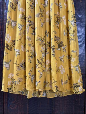 London Times Birds & Florals Smocked Midi Dress Size 2 thumbnail 7