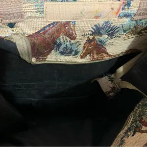Jade Horse Print Tapestry Rolling Tote Bag Expandable Luggage Bag Folding Wheels thumbnail 8