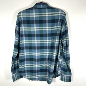 Free‎ People Loveland Plaid Button Down Shirt Blue Rayon Cotton Tunic Sz XS Boho thumbnail 7