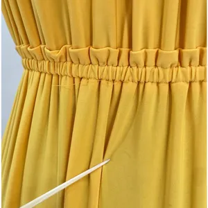Yellow Goddess Maxi Dress Gold Rope Halter Tiered Long Resort T Bags LA Size S thumbnail 10
