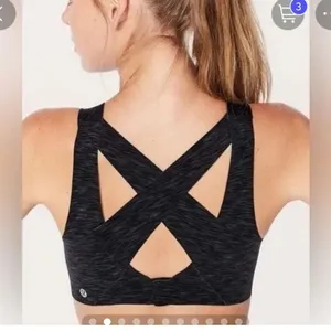 lululemon athletica Crossback Sports Bra - Dark Heather thumbnail 4