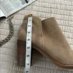 Anthropologie Dolce Vita tan suede leather western pointed toe block heeled booties 11 thumbnail 12
