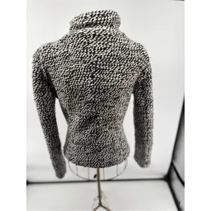 Blank NYC Boucle Knit Motorcycle Moto Jacket Black White Women’s Size XS thumbnail 4
