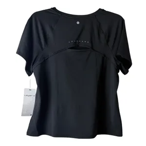 Layer 8 Power Performance Tee Womens Medium‎ Black Graphic Cardio Gym Shirt NEW thumbnail 5