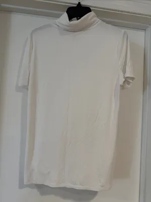 Women’s White Short-Sleeve Turtleneck Shirt thumbnail 1