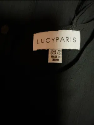 LucyParis Black Cutout Mini Dress Long Sleeve Side Twist Cocktail Party Size M thumbnail 2